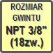 Piktogram - Rozmiar gwintu: NPT 3/8" (18zw.)